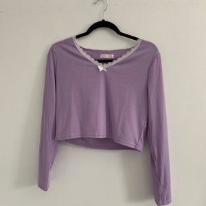 purple lace long sleeve shirt